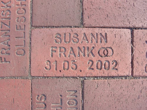 bricks engraved with names and date