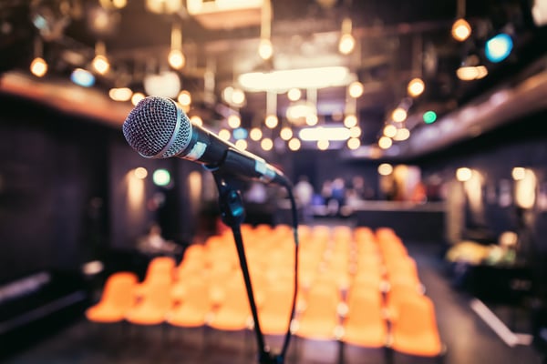 Fundraising events: Microphone set up on the stage