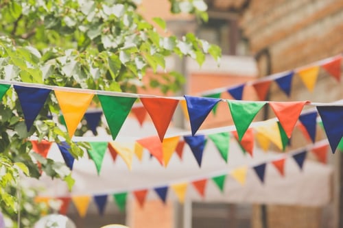 Fundraiser Ideas: Colorful triangle banner