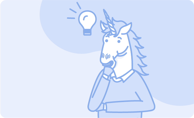 Uni the Unicorn Having an idea