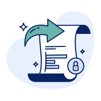 Illustration of a locked report ready to be shared