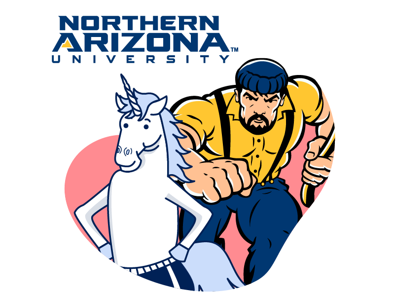 Uni the Unicorn and Northern Arizona University Mascot